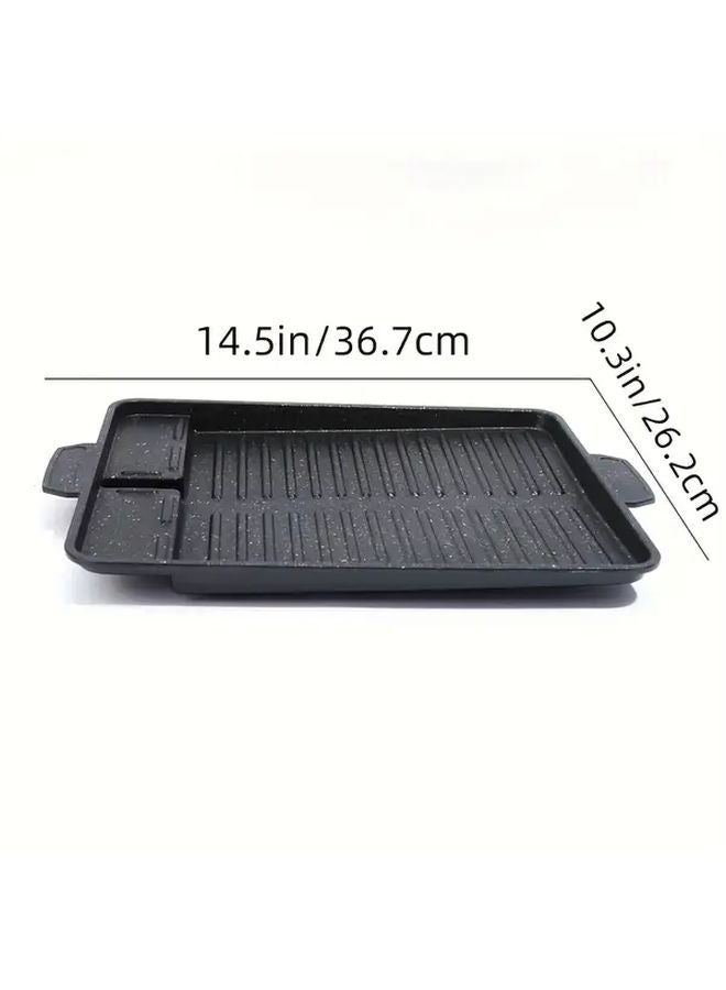 Heavy Duty Titanium Alloy Square Grill Pan Teppanyaki Griddle Rustproof Outdoor BBQ Tray - Image 2
